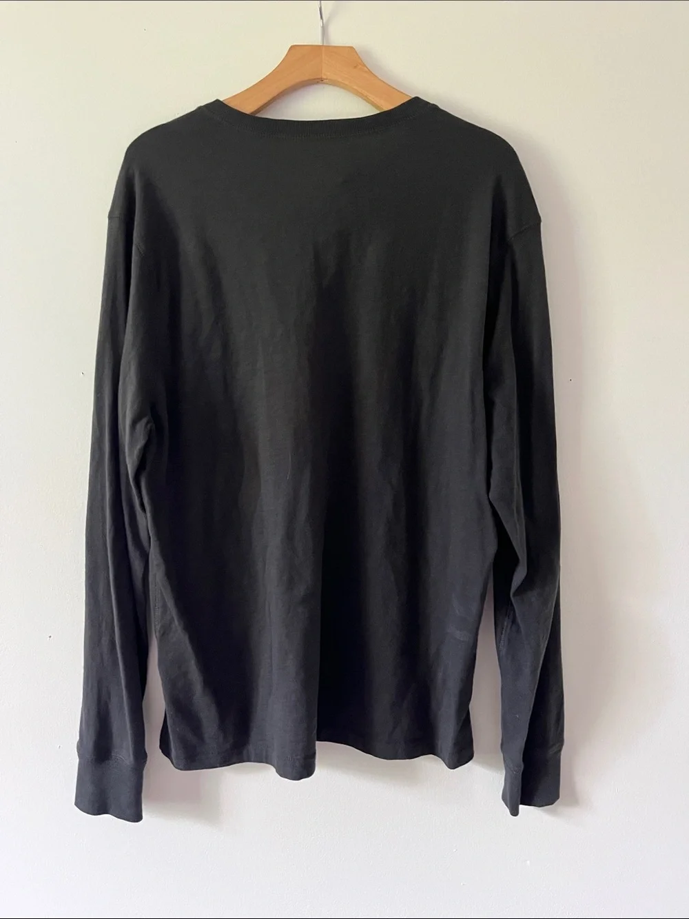 J. Crew Dark Grey Long-Sleeve Henley Shirt 100% Cotton